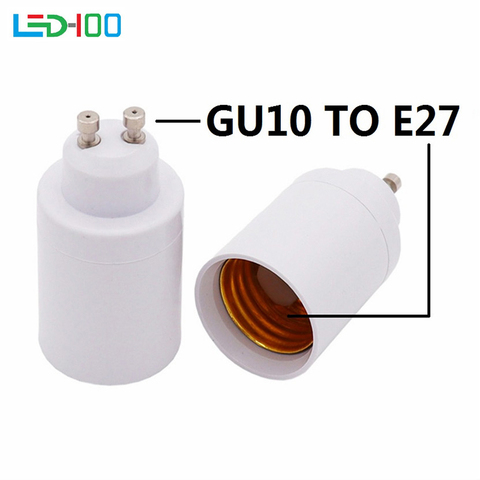 Adaptador para bombilla LED GU10 a E27, soporte convertidor, adaptador de soporte de lámpara, material resistente al calor ► Foto 1/2