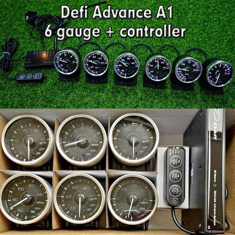 Defi Advance A1-sistema Defi Link, cadena de margaritas, indicador automático, 6 calibres, temperatura del agua, aceite, presión, tacómetro, Turbo RPM, boost ► Foto 1/6