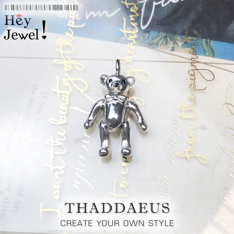 Colgante oso de peluche, 2022 invierno Nueva joyería de moda Europa Bijoux 925 Plata de Ley lindo regalo para mujer ► Foto 1/6