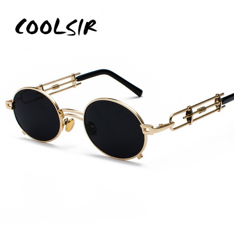 COOLSIR-gafas De Sol De estilo Steampunk para hombre, lentes De Sol unisex con marco ovalado De Metal, estilo gótico, estilo vampiro, 1980s ► Foto 1/6