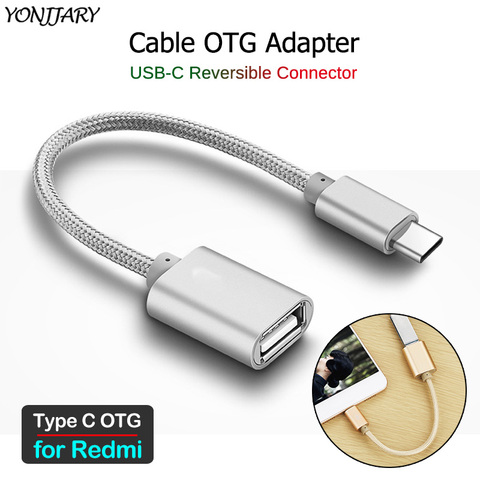 USB-C Cable adaptador OTG para Xiaomi Redmi Nota 9S 9T 8T 7 9 Pro Max tipo C Cable USB OTG Convertidor para Redmi 9 8 8A K20 K30 Pro ► Foto 1/6