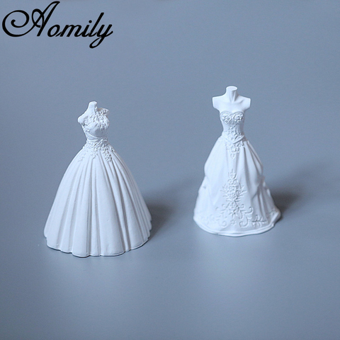 Aomily 3D boda forma del vestido moldes de silicona para torta Chocolate molde herramientas de decoración de pasteles de boda Fondant Sugarcraft molde del jabón ► Foto 1/6