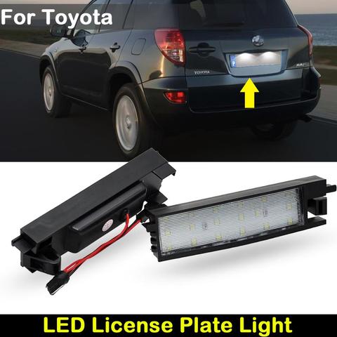 Para Toyota RAV4 Aygo Auris II Yaris que IQ VITZ Corolla Scion iM trasera de coche blanco luz LED de matrícula número de lámpara ► Foto 1/6