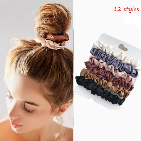 Coleteros de terciopelo para niña y mujer, coleteros, banda de goma elástica, accesorios para el cabello, 4/6 Uds./Set ► Foto 1/6