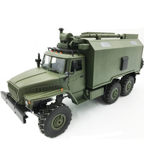 Coche a control remoto WPL B36 Ural 1/16 1:16 2,4G 6WD, camión militar Rock Crawler, vehículo de comunicación RTR, camiones del Ejército, Juguetes ► Foto 1/6