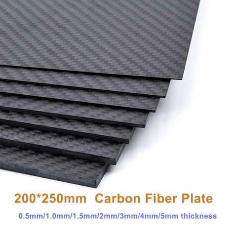 Tablero de lámina de fibra de carbono 3K, 200x250mm, 1mm, 2mm, 3mm, 4mm, 5mm de espesor, Material de fibra de carbono para UAV teledirigido/Juguetes ► Foto 1/6