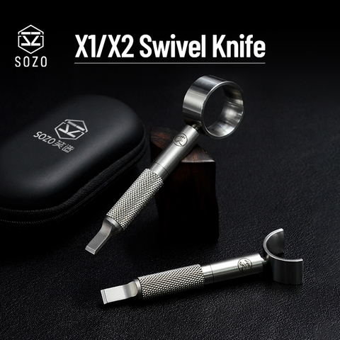 SOZO-cuchillo giratorio de talla X1/X2, herramientas de artesanía de cuero para cabezal de corte de 5,5mm/6,5mm, doble rodamiento ajustable, acero inoxidable 304 ► Foto 1/5