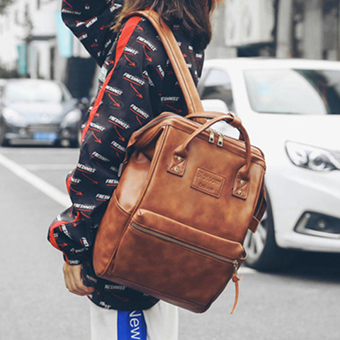 Mochila Vintage de cuero de alta calidad para mujer, morral escolar de alta capacidad para chicas adolescentes, morral de viaje, 2022 ► Foto 1/6