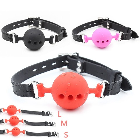 Pelota de mordaza de silicona blanda para parejas, Juguetes sexuales transpirables, equipo de Bondage Oral, fetiche, boca abierta, esclavo, accesorios exóticos, Cosplay, BDSM ► Foto 1/6