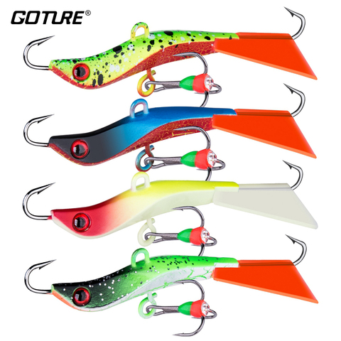 Goture 4 unids/lote invierno señuelo de pesca de hielo plantilla cebo duro equilibrio Wobblers para lucioperca hielo invierno accesorios de pesca 71mm 14g ► Foto 1/6