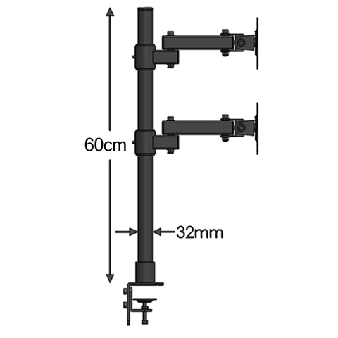 Soporte de mesa para pantalla de monitor doble de acero DL-T801L-D, 10-27 