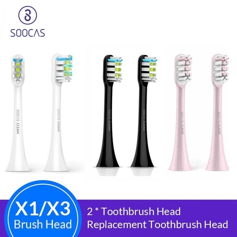 Soocas X3 X1 X5 cabezales de cepillo de dientes para Xiaomi Mijia X3 cabezal de cepillo de dientes original sónico eléctrico de repuesto cabezales de cepillo de dientes 2 uds ► Foto 1/6