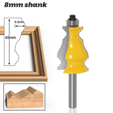 1PC 8MM cortador rotatorio de metales de Vástago de madera Marco de imagen Router Bits Tenon de carburo de tungsteno de linea de Bit de carpintería para fresado de corte ► Foto 1/6