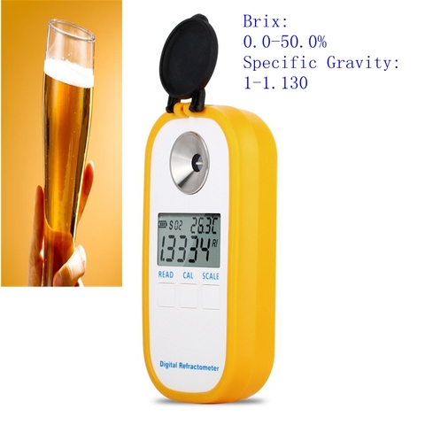 Refractómetro Digital de fermentación de cerveza Brix 0-50%, gravedad específica, 1.000-1.130, hidrómetro electrónico, elaboración de cerveza, SG, alcoholímetro de vino ► Foto 1/6