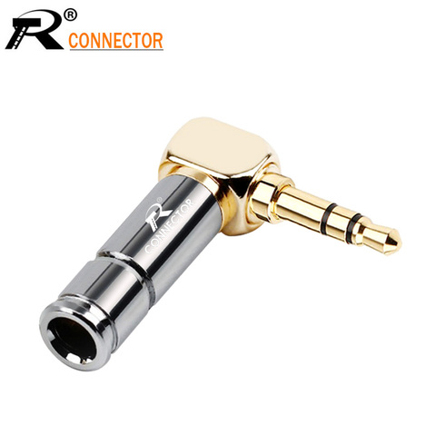 10 Uds Jack 3,5mm auricular inclinado derecho enchufe 3 polos chapado en oro Cable conector apto para 6mm Cable DIY Play tubo de aleación de aluminio ► Foto 1/6