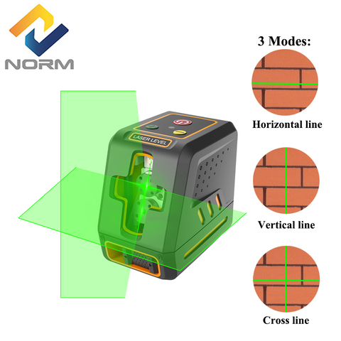 Norm-Nivel láser de línea cruzada, autonivelante, verde/rojo, herramienta de medida de nivel Horizontal Vertical con modo de pulso ► Foto 1/6