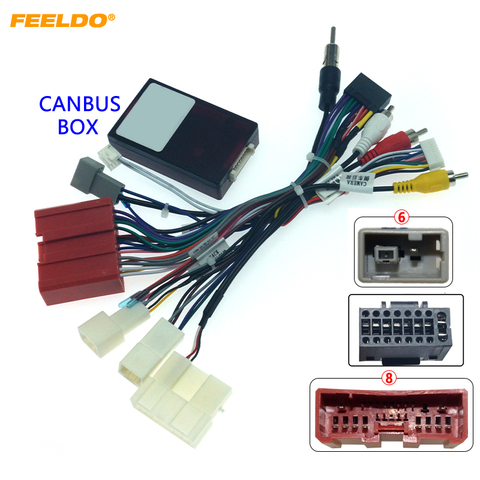 FEELDO-arnés de cableado de Audio para coche, adaptador de cable de instalación estéreo de 16 pines con caja Canbus para Mazda 6 CX-5 # HQ6529 ► Foto 1/6