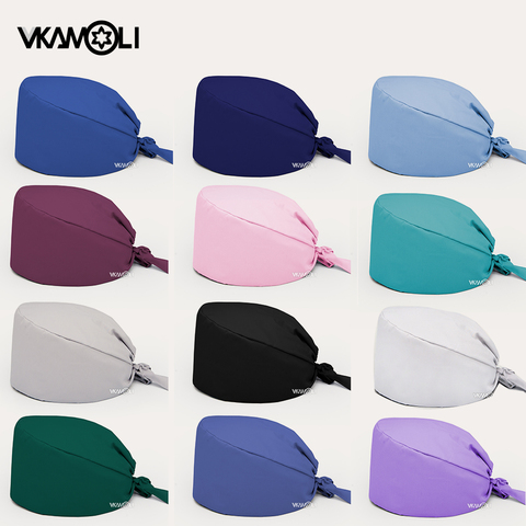 Gorros de color liso para matorrales, para trabajo de belleza, laboratorio, enfermería, para hombres y mujeres ► Foto 1/6