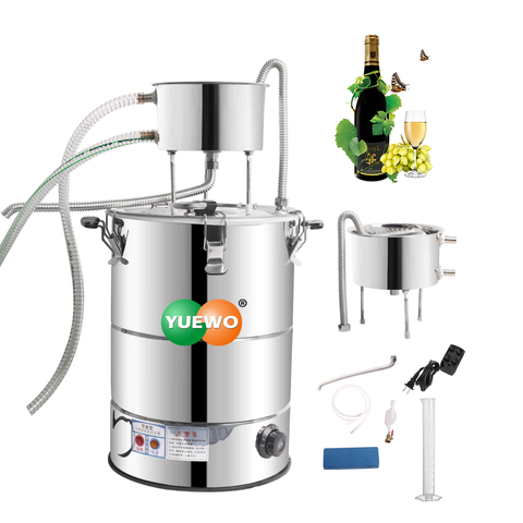 YUEWO 38L/58L eléctrico destilador de alcohol fermentador de vino de destilador de agua de la luna todavía Elaboración de equipo ► Foto 1/6