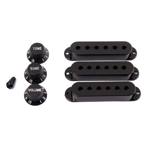 Strat-cubiertas para pastilla de guitarra, juego de botones de extremo interruptor para guardabarros, Stratocaster, Kit de accesorios de repuesto, negro ► Foto 1/5