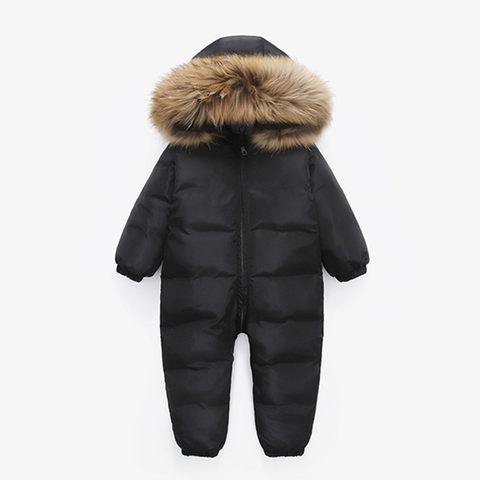 -30 ruso nuevo mono ropa de invierno para niños bebé niño ropa para nieve Parka piel natural 90% chaqueta de plumón de pato para niña ropa de abrigo mono ► Foto 1/6