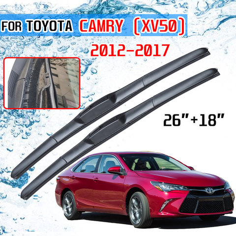 Para Toyota Camry 50 XV50 accesorios 2012 ~ 2017 Limpiaparabrisas delantero hoja cepillos limpiaparabrisas para limpiaparabrisas coche de 2013 de 2014 a 2015 ► Foto 1/6