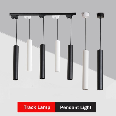 Moderno luces de iluminación lámpara Led de seguimiento Dimmable 5W tubo largo de punto de luz de lámpara colgante de techo iluminación para el hogar tienda ► Foto 1/6