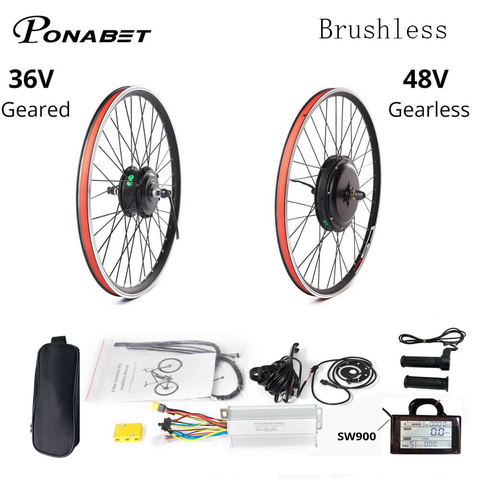 Kit de rueda del Motor del cubo de conversión Ebike 20 24 26 28 29 pulgadas 700C 36V 250W 48V 1000W 1500W delantera trasera E bicicleta de China ► Foto 1/6