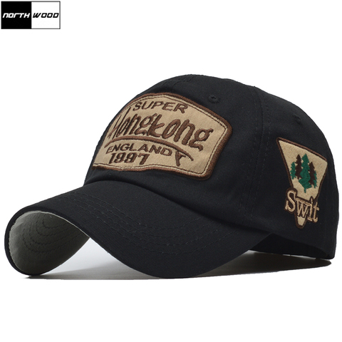 [NORTHWOOD] nueva algodón gorra con visera de marca hombres gorra de béisbol de las mujeres sombrero de papá Hip Hop Bordado de letras gorras de para adultos ► Foto 1/6