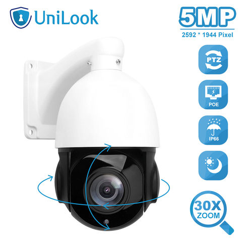 Cámara PTZ de 5MP para exteriores, videocámara CCTV de seguridad con Zoom 30X, distancia IR hasta 50m, P2P, compatible con detección de movimiento H.265, ONVIF ► Foto 1/6