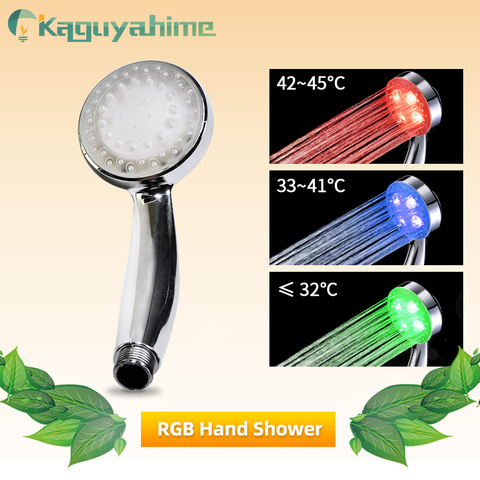 Kaguyahime-Cabezal de ducha LED de mano con luz RGB, grifo con Sensor de temperatura, flujo de agua de ducha brillante para cocina, grifo de baño ► Foto 1/6