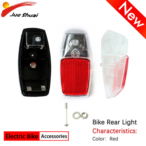 JS Leds batería bicicleta guardabarros luz montaje en el guardabarros plástico rojo advertencia bicicleta luz trasera de la bici linterna ► Foto 1/6