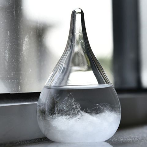 Transparente gota de cristal tormenta gota de agua pronóstico de la tormenta del tiempo Predictor Monitor Barómetro en botella hogar elegante decoración de escritorio ► Foto 1/6