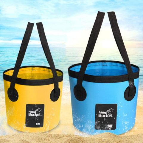 12L 20L impermeable bolsas de agua pesca cubo plegable portátil cubo de agua contenedor soporte de almacenamiento bolsa ► Foto 1/6