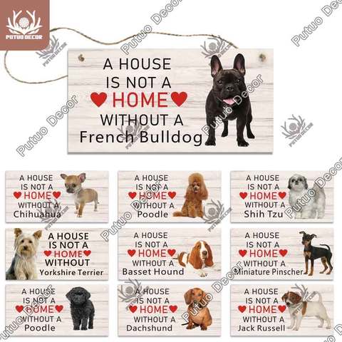 Putuo-Placa de decoración para perros, colgante de madera de la amistad, regalo para mascotas, perrera, decoración para el hogar, suministros para perros ► Foto 1/6