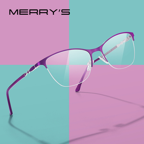 MERRYS-gafas con diseño de ojo de gato para mujer, anteojos a la moda, de medio Marco, graduadas para miopía, S2007 ► Foto 1/6