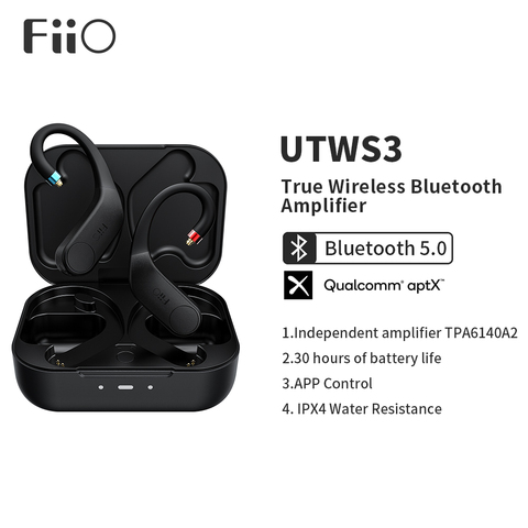 FiiO UTWS3-auriculares con Bluetooth V5.0, audífonos aptX/TWS con gancho, conector MMCX con micrófono, compatible con reproducción de 30 horas y Control por aplicación ► Foto 1/5