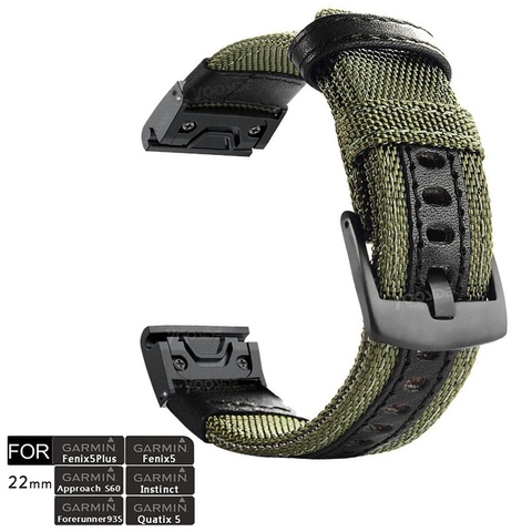 Fenix 6 Pro/zafiro pulsera QuickFit 22mm NOTA Durable banda de reloj de correa para Garmin Fenix 5X/Quatix 5/Forerunner 935/instinto ► Foto 1/6