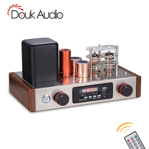 Douk Audio HiFi preamplificador de tubo receptor estéro con Bluetooth Clase A Audio de escritorio preamplificador USB reproductor de música tubo FM Radio ► Foto 1/6