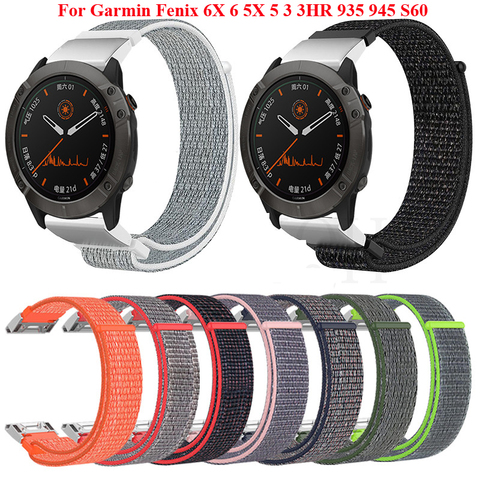 22 26mm de liberación rápida Correa de Nylon correa para Garmin Fenix 6X 6 Pro Fenix 5X 5 3 3HR 935 reloj inteligente 945 ► Foto 1/6