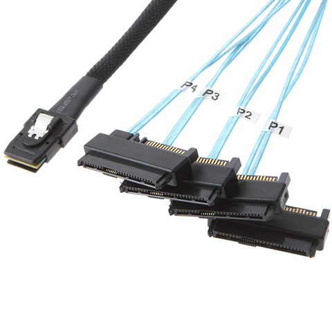 Mini Cable SATA SAS interno de SFF-8087 a 4 SFF-8482, conector de 36pin 8087 a 29pin 8482, Cable SAS con puerto de alimentación de 15 pines 12 GB/S ► Foto 1/6