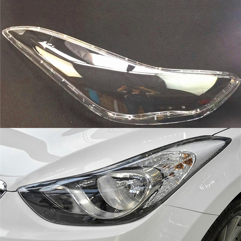Lente de Faro de coche para Hyundai Elantra 2012 2013 2014 2015 2016, lente de Faro, cubierta de carcasa de repuesto de coche ► Foto 1/6