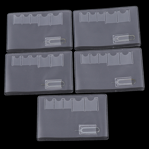 5 uds tarjeta Sim caja de almacenamiento de bolsa de caja fácil de llevar claro Protector PVC portátil para Sim tarjeta de memoria multifuncional Universal ► Foto 1/6