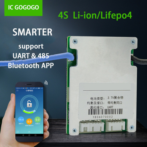 Lifepo4-Placa de protección de batería de litio UART, 4S inteligente BMS 3,2 v, comunicación Bluetooth APP Monitor de teléfono 20A 30A ► Foto 1/6