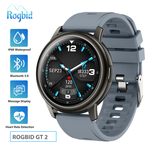 Rogbid-reloj inteligente GT 2 para hombre y mujer, dispositivo resistente al agua IP68, con Bluetooth 5,0, Monitor de sueño, rastreador de ritmo cardíaco, para Android e IOS ► Foto 1/6