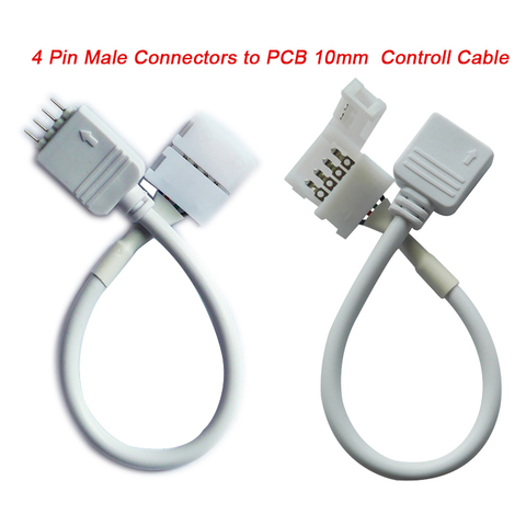 Cable conector macho de tira LED RGB, 4 pines, 5050, 5 uds., 10mm, 4 pines, tira led luces de PCB para Cable de Control, cinta de conexión ► Foto 1/4