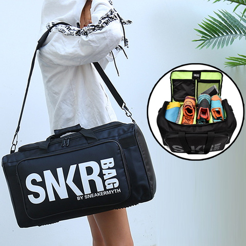 SNKR-Bolso de gimnasio para entrenamiento deportivo para hombre, bolsa grande con múltiples compartimentos, organizador de zapatos, bolso de hombro impermeable ► Foto 1/5