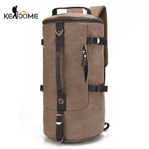 Bolsas de escalada de gran capacidad cubo redondo impermeable lona hombres viaje bolsa de hombro maleta equipaje paquete deporte XA28D ► Foto 1/6