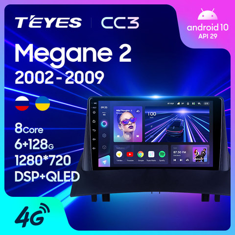 TEYES-reproductor Multimedia CC3 para coche Renault Megane 2, Radio, vídeo, navegador estéreo, GPS, Android 10, No 2din, dvd ► Foto 1/6