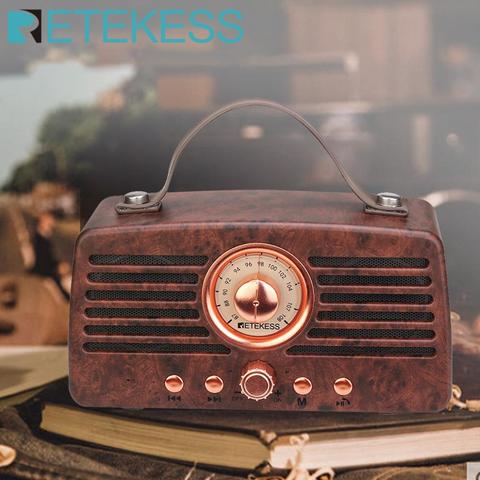 Retekess-Radio FM TR607 clásico Retro, receptor portátil, decoración, MP3, estéreo, Bluetooth, altavoz, AUX, recargable por USB ► Foto 1/6
